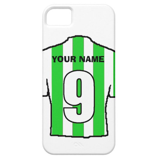クラブカラーの電話ケース！緑と白シャツ Case-Mate iPhoneケース (裏面)