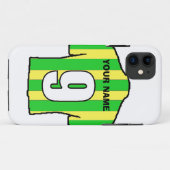 クラブカラーの電話ケース！緑と黄色のシャツ Case-Mate iPhoneケース (裏面(横))