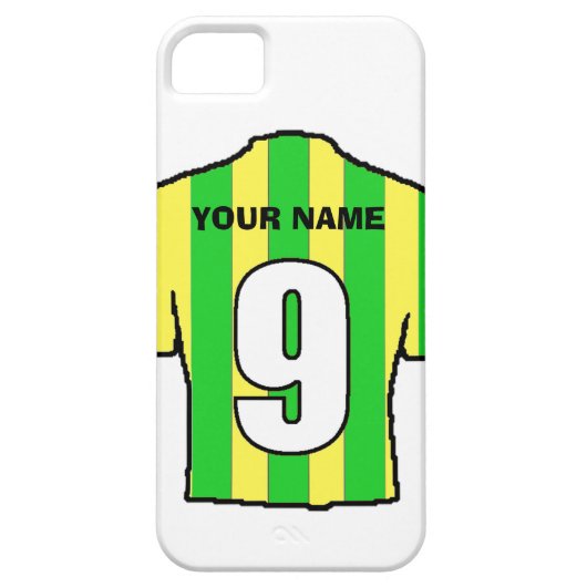 クラブカラーの電話ケース！緑と黄色のシャツ Case-Mate iPhoneケース (裏面)