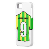 クラブカラーの電話ケース！緑と黄色のシャツ Case-Mate iPhoneケース (裏面左)