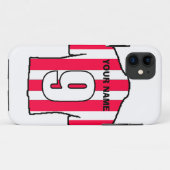 クラブカラーの電話ケース!赤シャツと白シャツ Case-Mate iPhoneケース (裏面(横))