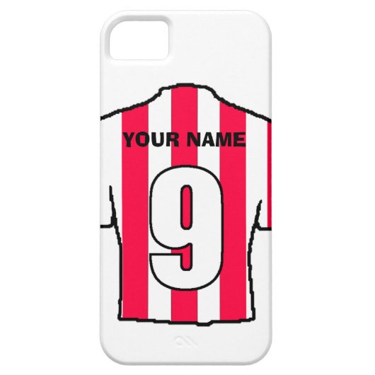 クラブカラーの電話ケース！赤シャツと白シャツ Case-Mate iPhoneケース (裏面)