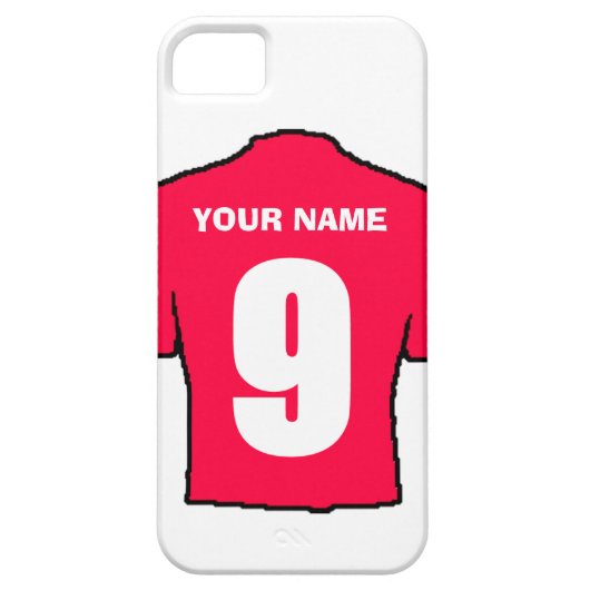 クラブカラーの電話ケース! – 赤シャツ Case-Mate iPhoneケース (裏面)