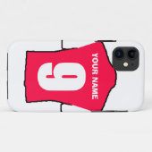 クラブカラーの電話ケース! – 赤・白シャツ Case-Mate iPhoneケース (裏面(横))