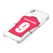 クラブカラーの電話ケース！ – 赤・白シャツ Case-Mate iPhoneケース (下部)