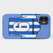 クラブカラーの電話ケース！青と白のシャツ Case-Mate iPhoneケース (裏面(横))