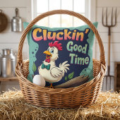 クラブグッドタイムチキンおもしろいイラストレーション クッション