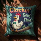 クラブグッドタイムチキンおもしろいイラストレーション クッション