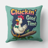 クラブグッドタイムチキンおもしろいイラストレーション クッション (裏面)