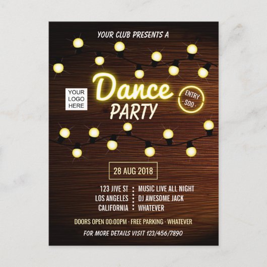 クラブサマーミュージックフェスティバルダンスパーティー ポストカード (正面)