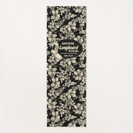 クラブサーフィンロングボードロゴ&ハイビスカスハワイアン ヨガマット