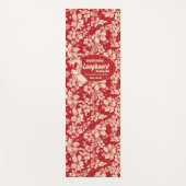 クラブサーフィンロングボードロゴ&ハイビスカスハワイアン ヨガマット (正面)