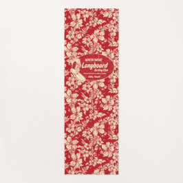 クラブサーフィンロングボードロゴ&ハイビスカスハワイアン ヨガマット