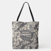 クラブサーフィンロングボードロゴ&ハイビスカスビーチバッグ トートバッグ (裏面)