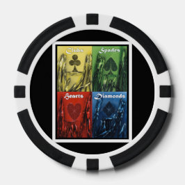 クラブスペードハートダイヤモンドトランプのポーカーチップ ポーカーチップ