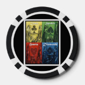 クラブスペードハートダイヤモンドトランプのポーカーチップ ポーカーチップ (裏面)