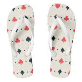 クラブダイヤモンドハート&スペードトランプのポーカーカードゲームおもしろい ビーチサンダル (フットベッド)