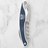 クラブテニスとチームプレーヤーのネイビーブルーの追加 ソムリエナイフ (裏面)
