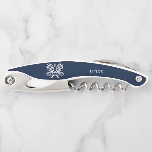 クラブテニスとチームプレーヤーのネイビーブルーの追加 ソムリエナイフ (正面)
