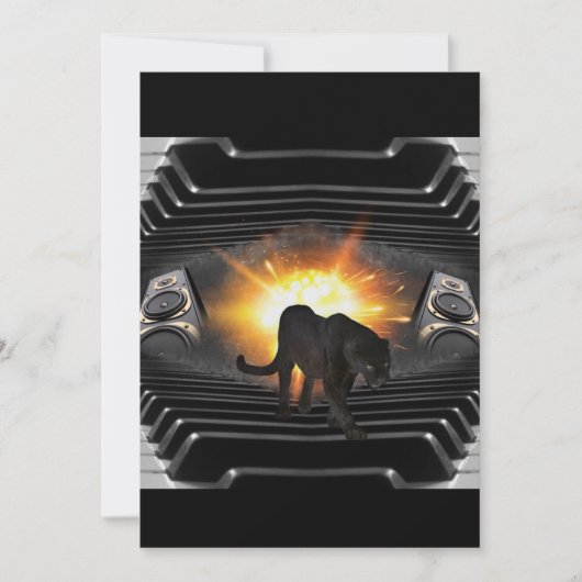 クラブディスコDJキーボードブラックパンサーディーゼイ 招待状 (正面)