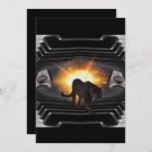 クラブディスコDJキーボードブラックパンサーディーゼイ 招待状 (正面/裏面)