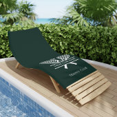 クラブネームを追加するテニスチームグリーン ビーチタオル