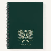 クラブネームテニスチームのプレイヤーの追加カスタム ノートブック (正面)