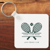 クラブネームテニスチームグリーンオールカラーカスタム キーホルダー (正面)