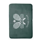 クラブネームテニスチームラケットモチーフを追加カスタム バスマット (正面縦)