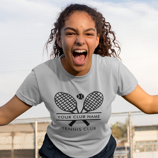 クラブネームパーソナライズされたテニスチームキャプテン Tシャツ