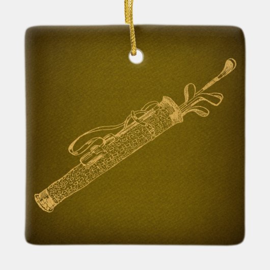 クラブバッグヴィンテージアート セラミックオーナメント (正面)