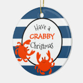 クラブビィークリスマスブルーのを持って航海のいストライプる メタルオーナメント (左)