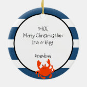 クラブビィークリスマスブルーのを持って航海のいストライプる メタルオーナメント (裏面)