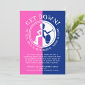 クラブファンキーブルーピンクのレトロなパーティー 招待状 (スタンド正面)