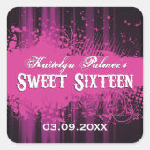 クラブフライヤールックスウィート16ステッカー スクエアシール (正面)