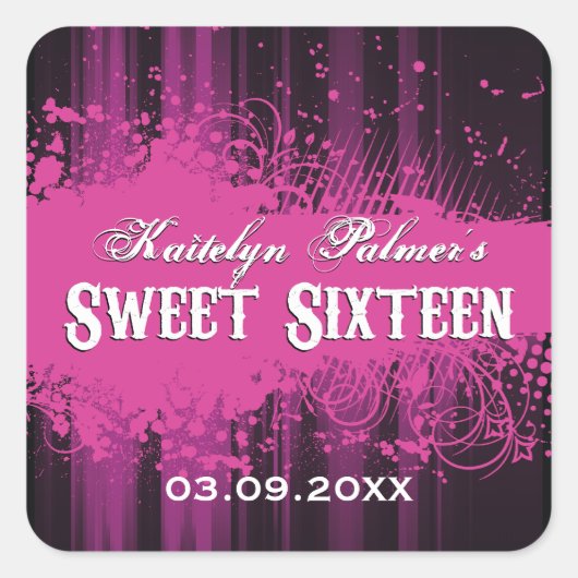 クラブフライヤールックスウィート16ステッカー スクエアシール (正面)