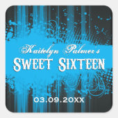 クラブフライヤールックスウィート16ステッカー スクエアシール (正面)