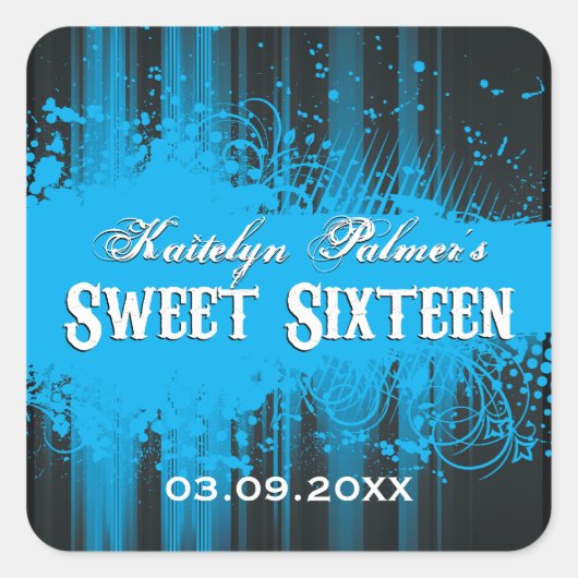 クラブフライヤールックスウィート16ステッカー スクエアシール (正面)