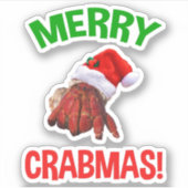 クラブメリーマス!クリスマスおもしろい仙人カニ愛好家 シール (正面)