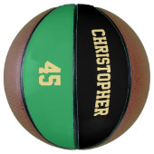 クラブモノグラムのチームプレーヤー名番号カスタム バスケットボール (縦)