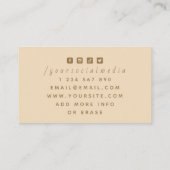 クラブロエレガントゴカードゲームカジノテーマベージュ 名刺 (裏面)