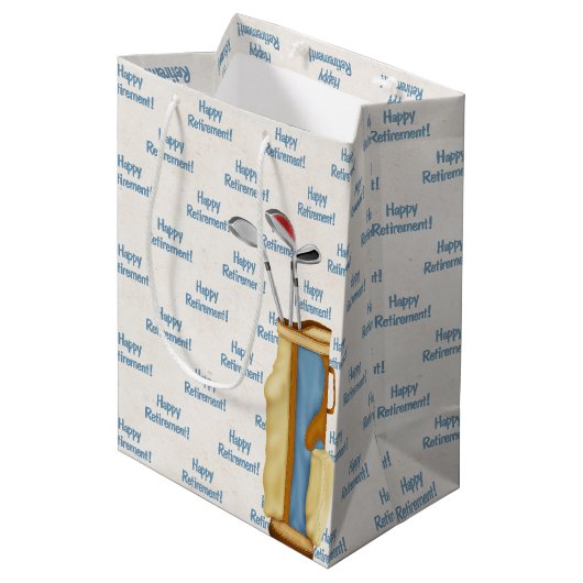 クラブ付きリタイアゴルフバッグ ミディアムペーパーバッグ (正面アングル)