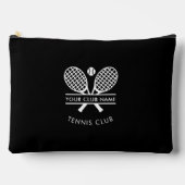 クラブ名の追加テニスアイコン黒 アクセサリーポーチ (正面)