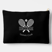 クラブ名の追加テニスアイコン黒 アクセサリーポーチ (裏面)
