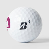 クラブ名を持つダークピンクのユニークゴルフカート ゴルフボール (ロゴ)