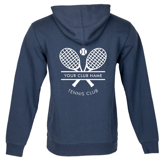 クラブ名を追加するテニスのロゴNavy Blue カスタムClub パーカ