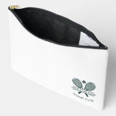 クラブ名を追加するテニスアイコン緑 アクセサリーポーチ (見開き)