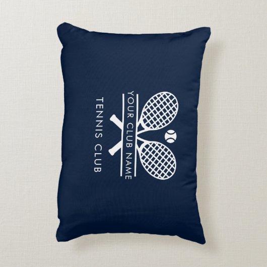 クラブ名を追加するテニスアイコンNavy Blue カスタムIcon アクセントクッション (裏面(縦))