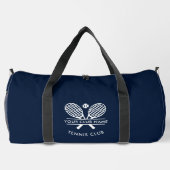 クラブ名を追加するテニスアイコンNavy Blue ダッフルバッグ (裏面)