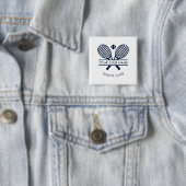 クラブ名を追加するテニスアイコンNavy Blue 缶バッジ (インサイチュ)